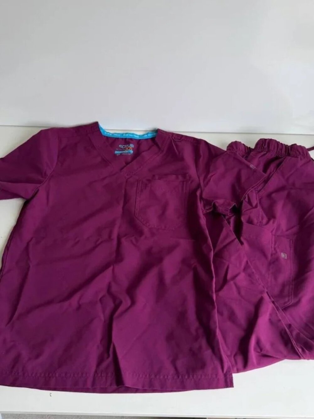 Scrub Joy Medical Scrubs Set XS Purple Top & Pants Fit For All